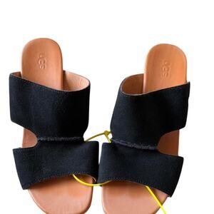 Ugg black suede wedge sandals